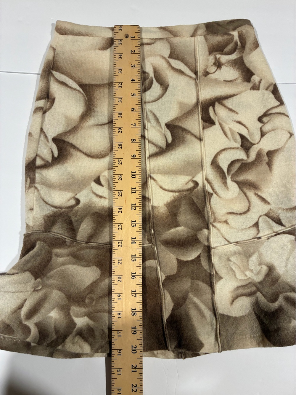 Anthropologie Moth Floral A-Line Peplum Skirt in Beige and Brown - Picture 5 of 5